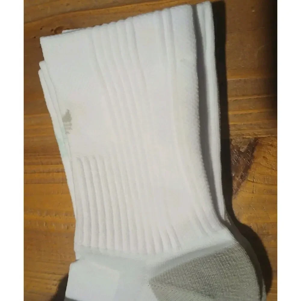 3-Pair Adidas High Quarter Moisture Wicking Socks Sz 10-13 Aqua/Gray/Orange